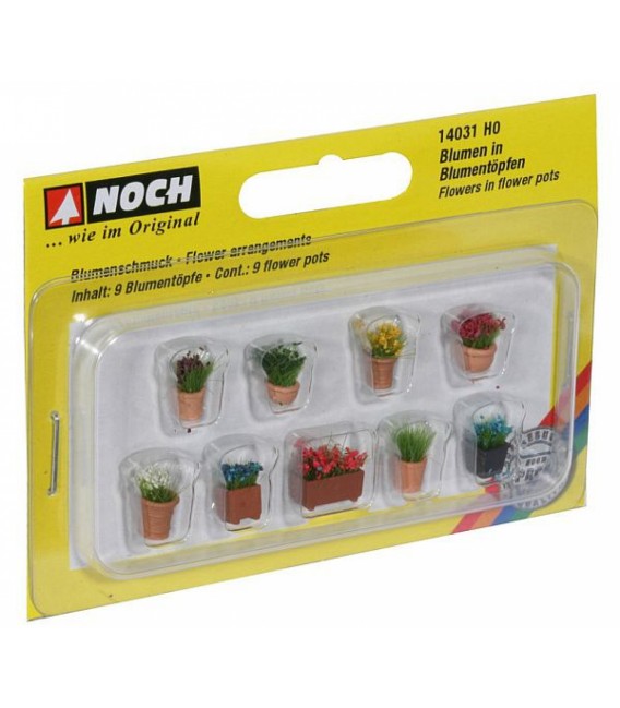 Set 9 ghivece cu plante, H0/TT/N, Noch 14031