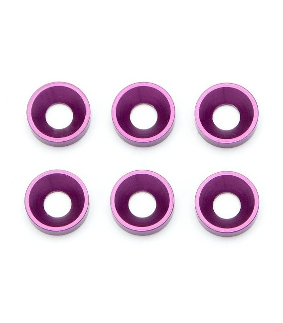 Cone Washer 3.0 mm / 4-40 Flathead (Purple / 6 pcs)