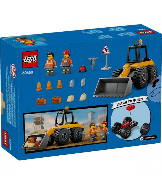 Încărcător pe roti galben pentru constructii LEGO 60450